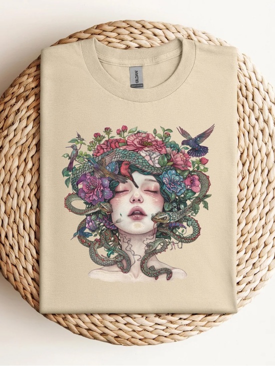 Handmade Tops - Medusa In Bloom T-Shirt